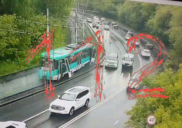 Авария двух трамваев в Кемерово